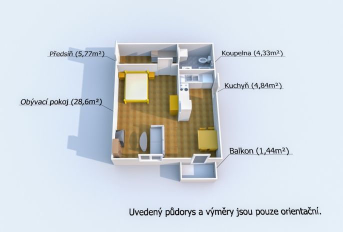 Prodej, Byt 1+kk, Černošice