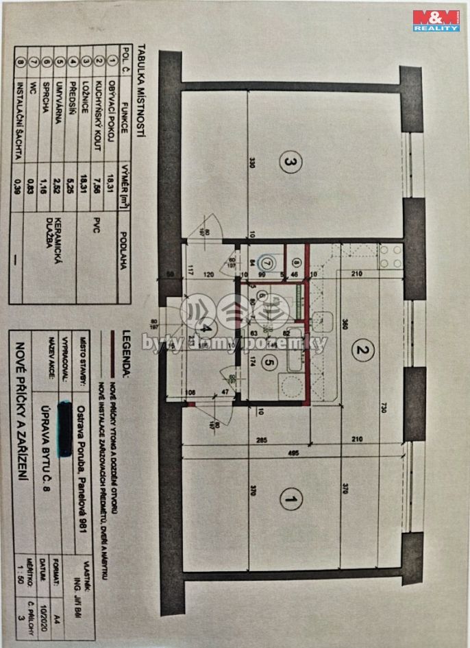 Prodej, Byt 2+1, Ostrava