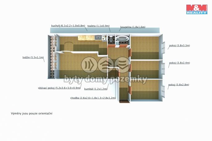 Prodej, Byt 4+1, Hostomice