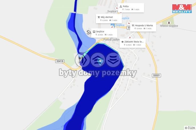 Prodej, Vodní plocha, Svojšice