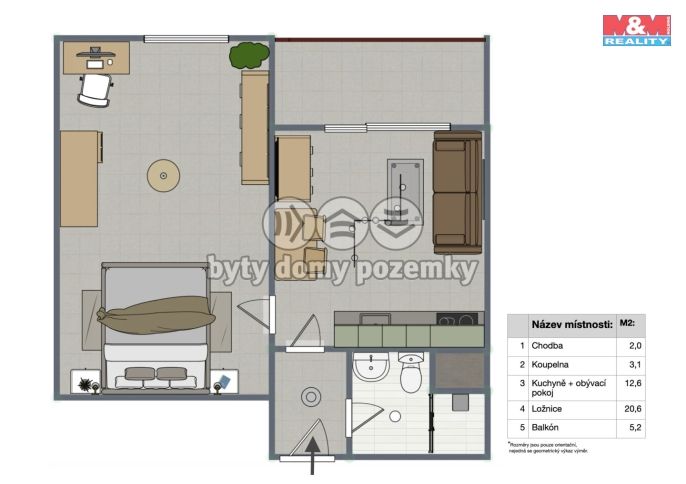 Prodej, Byt 1+1, Strakonice