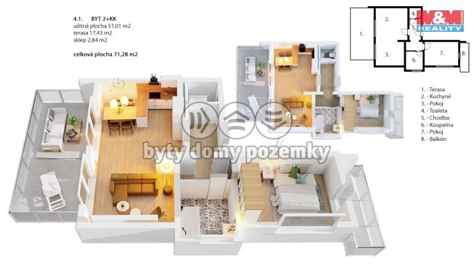 Prodej, Byt 2+kk, Mladá Boleslav