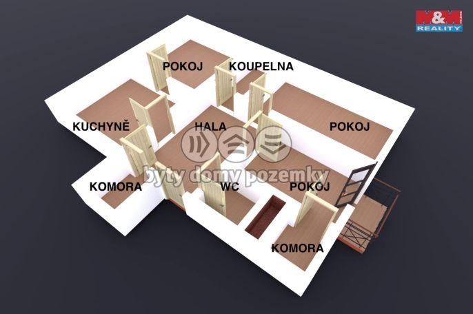 Pronájem, Byt 4+kk, Praha