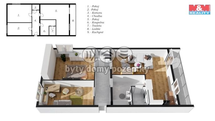 Prodej, Byt 3+1, Červený Kostelec