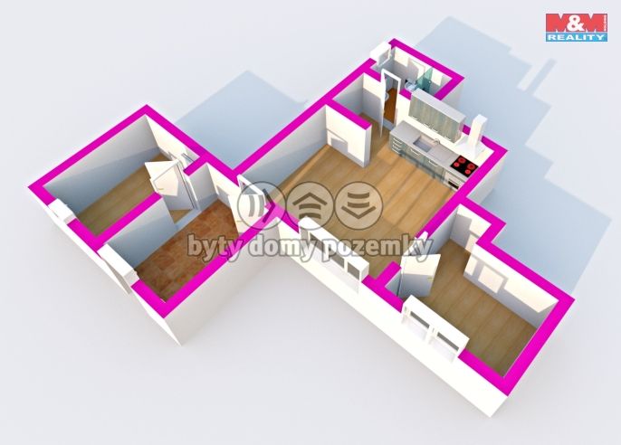 Pronájem, Byt 2+kk, Děčín