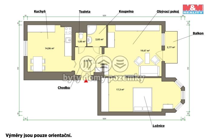 Pronájem, Byt 2+1, Mariánské Lázně