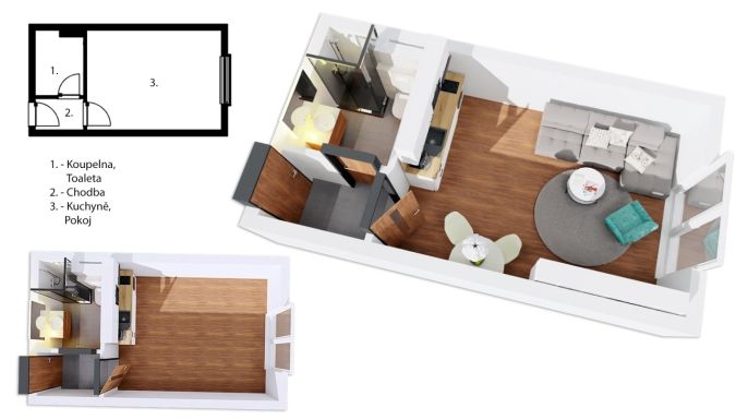 Prodej, Byt 1+kk, Praha