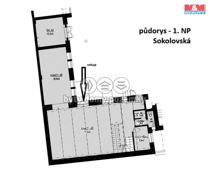 Pronájem, Kancelářský prostor, Praha