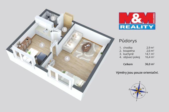 Prodej, Byt 1+1, Rumburk