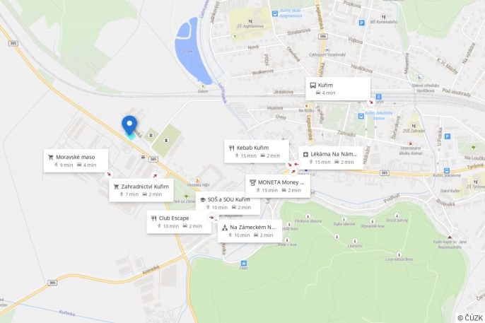 Prodej, Komerční pozemky, Kuřim