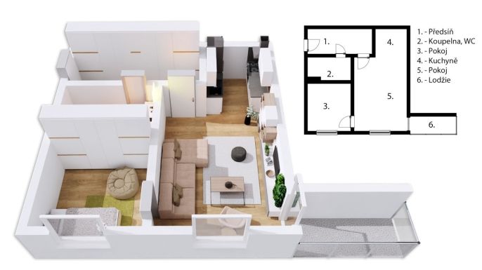 Pronájem, Byt 2+kk, Klatovy