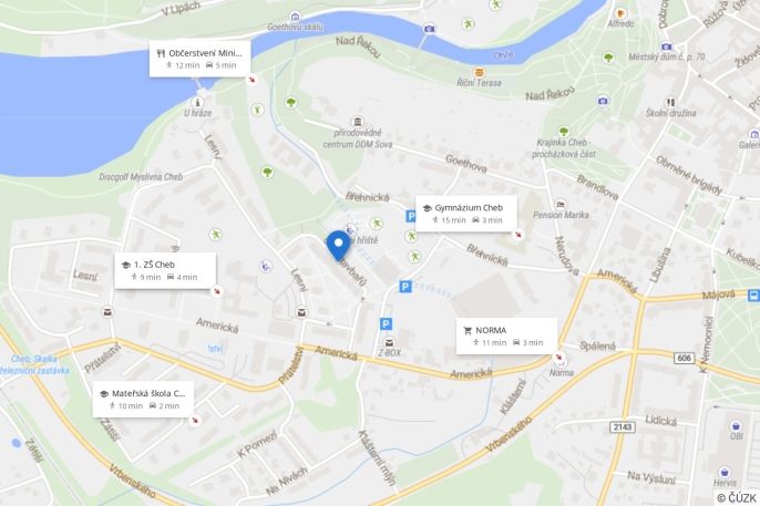 Pronájem, Byt 3+1, Cheb