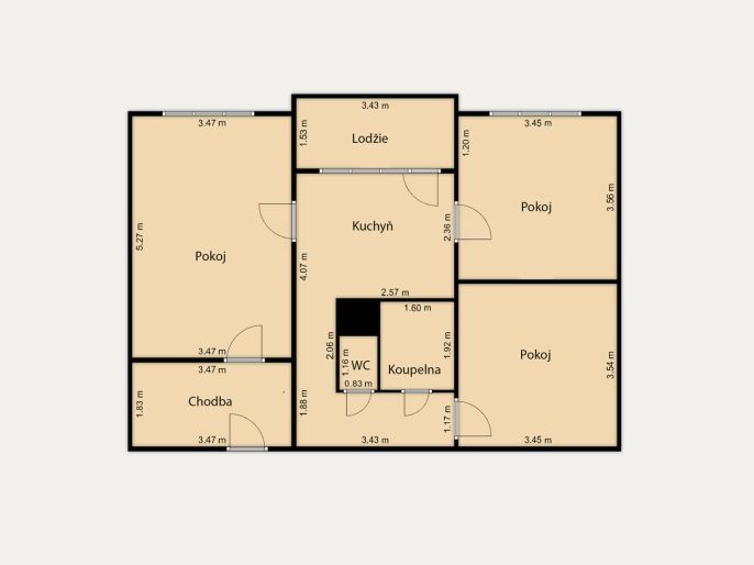 Pronájem, Byt 3+1, Cheb