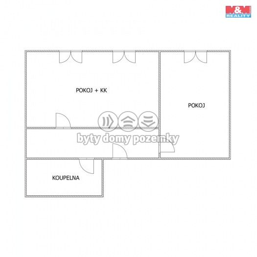 Pronájem, Byt 2+kk, Chomutov