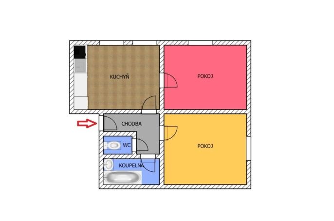 Pronájem, Byt 3+kk, Ronov nad Doubravou