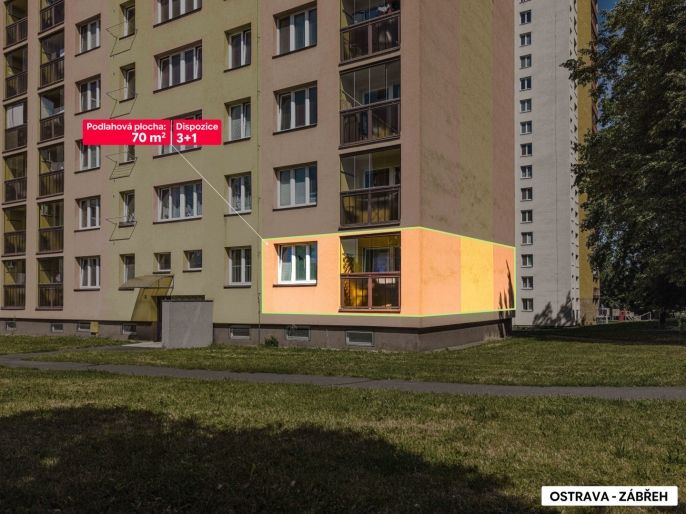 Prodej, Byt 3+1, Ostrava