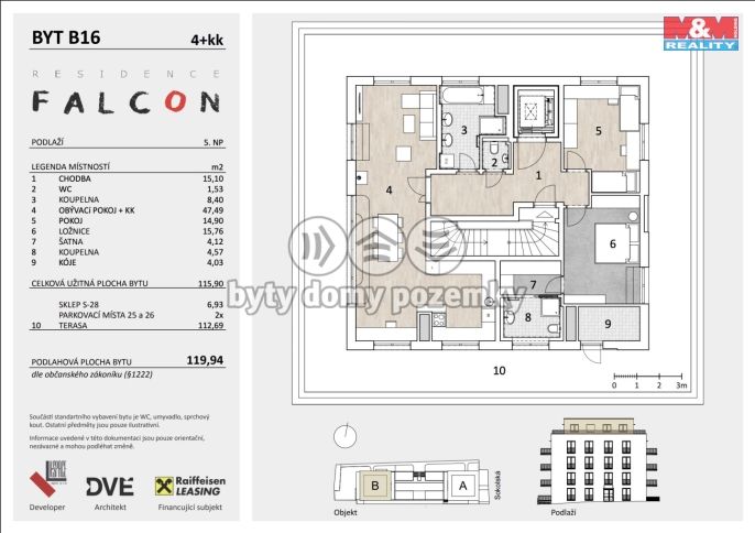 Prodej, Byt 4+kk, Mělník