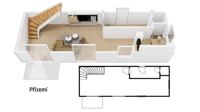 Prodej, Byt 3+kk, Klínec