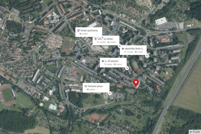 Pronájem, Byt 1+1, Sokolov