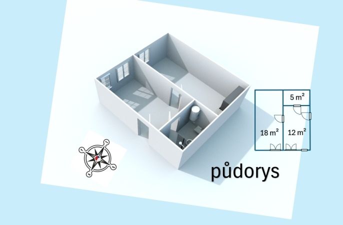 Pronájem, Byt 2+kk, Kolín