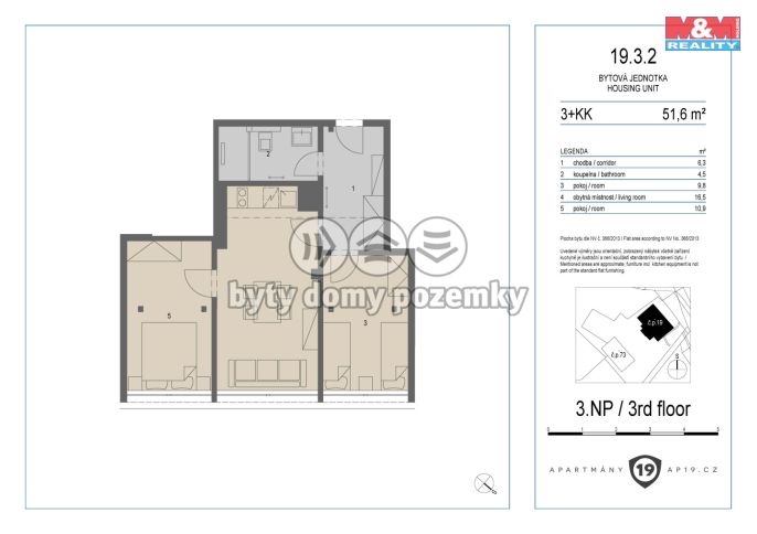 Prodej, Byt 3+kk, Merklín