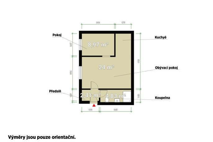 Pronájem, Byt 2+kk, Tlučná