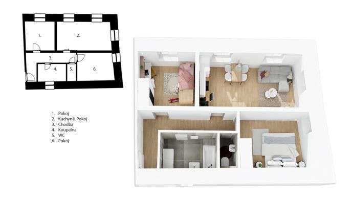 Prodej, Byt 3+kk, Bělá pod Bezdězem