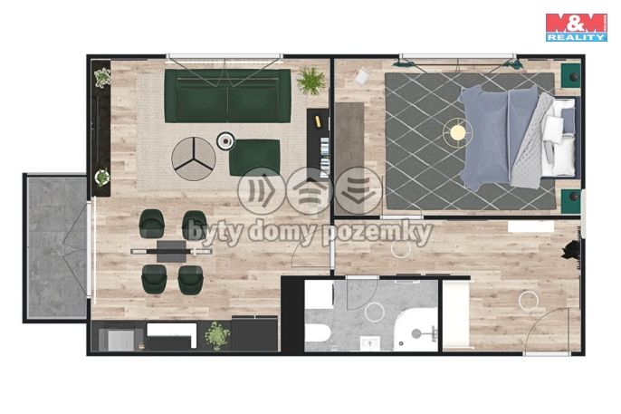 Prodej, Byt 2+kk, Žleby