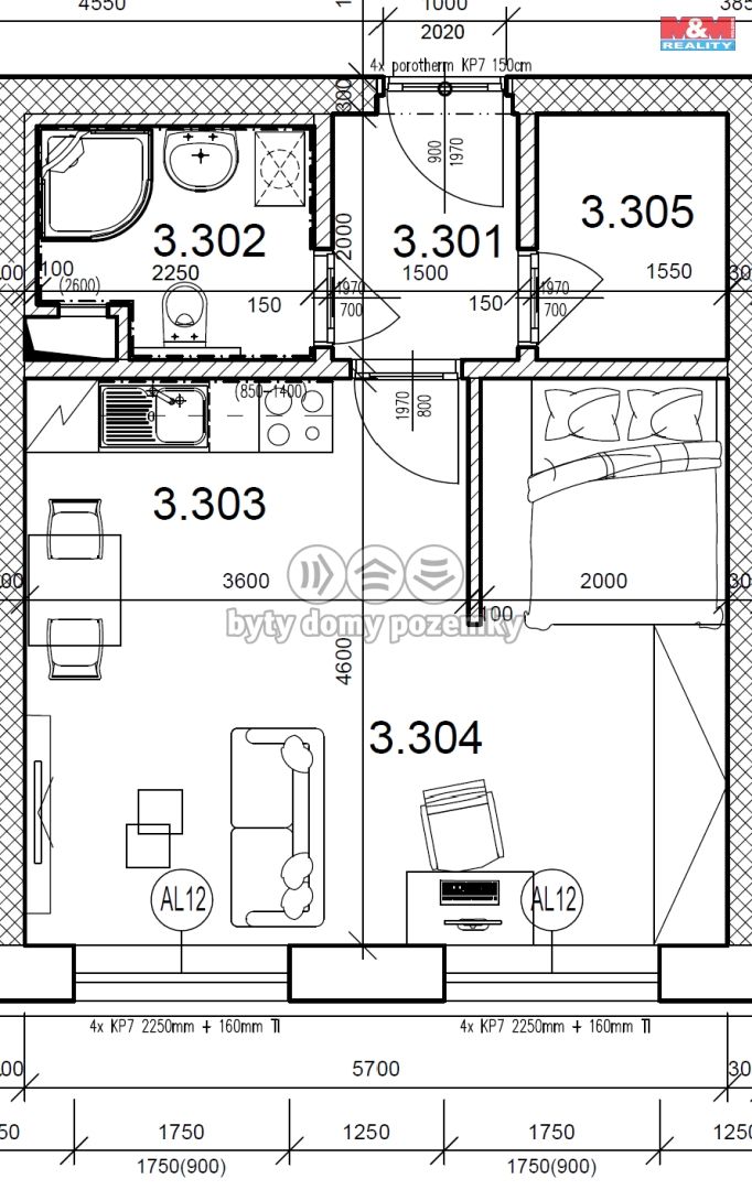 Pronájem, Byt 1+kk, Žďár nad Sázavou
