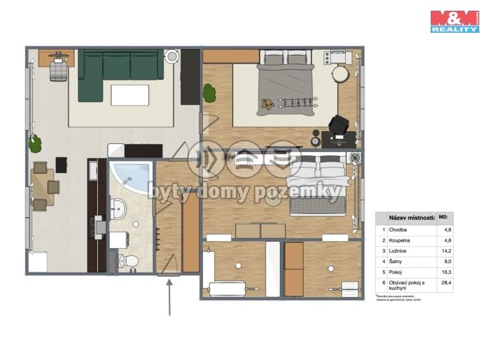 Prodej, Byt 3+1, Most