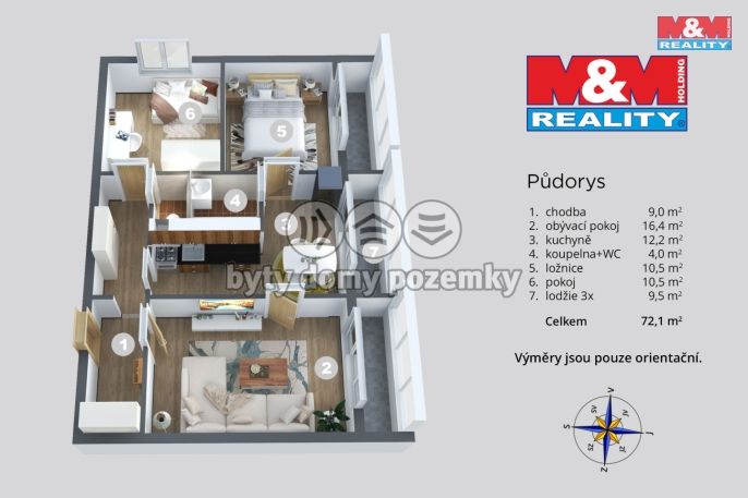 Prodej, Byt 3+1, Most