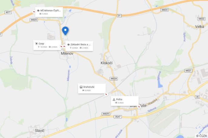 Prodej, Pozemek k bydlení, Milenov