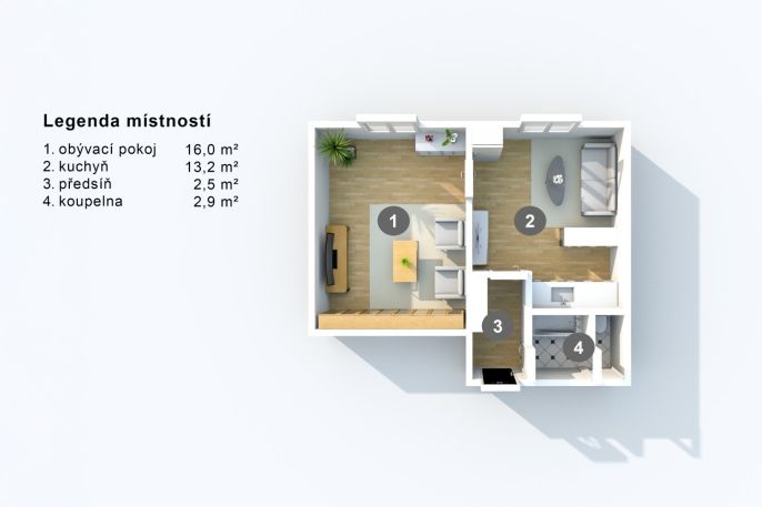 Pronájem, Byt 1+1, Ústí nad Labem