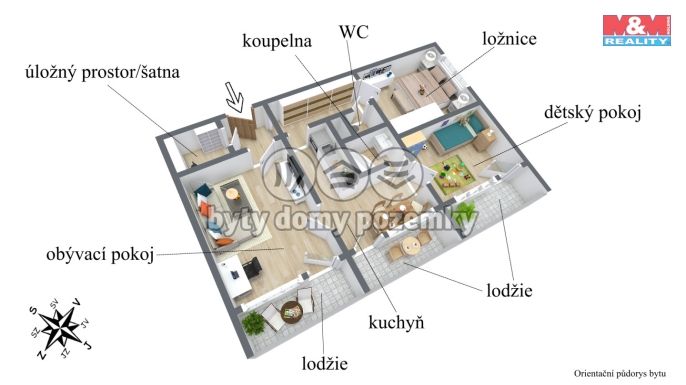 Prodej, Byt 3+1, 61 m², Chomutov, Jiráskova