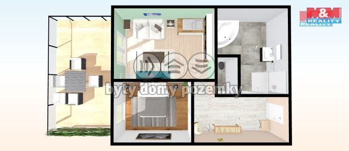 Prodej, Byt 2+kk, Dešná