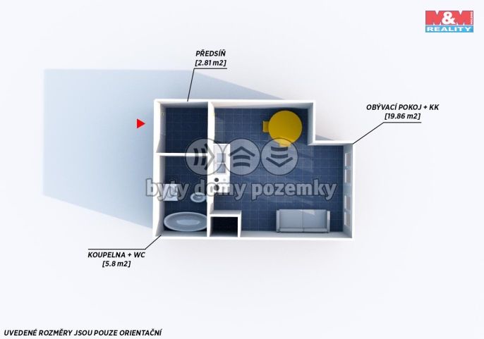 Pronájem, Byt 1+kk, Rokycany