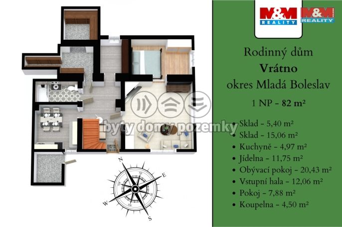 Prodej, Rodinný dům, Vrátno