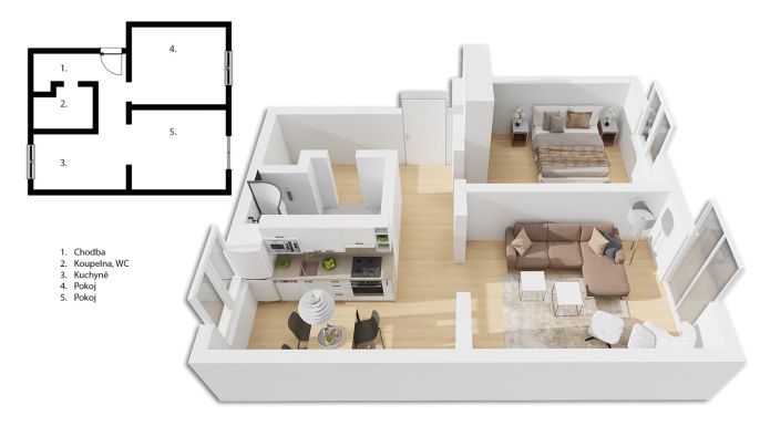 Prodej, Byt 2+1, Slavičín