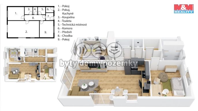 Prodej, Byt 3+kk, Žáky