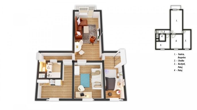 Prodej, Byt 3+1, Nový Bor