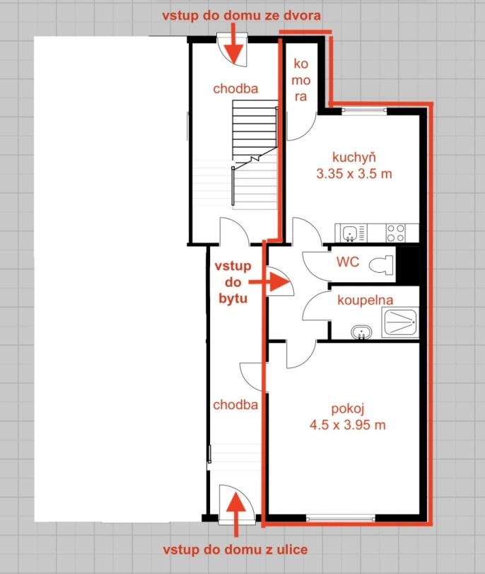 Pronájem, Byt 1+1, Ostrava