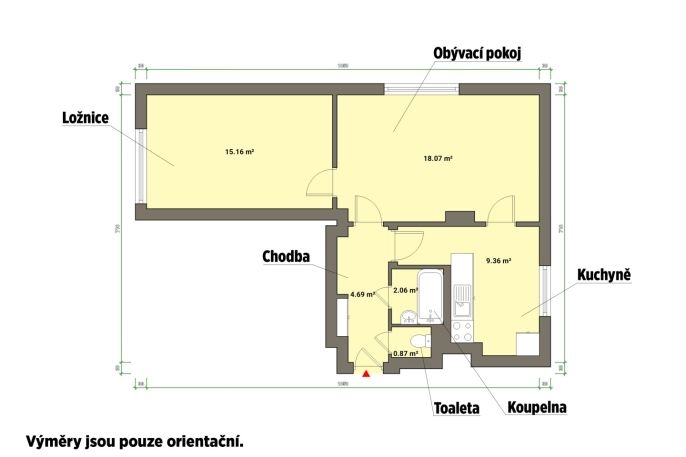 Pronájem, Byt 2+1, Cheb