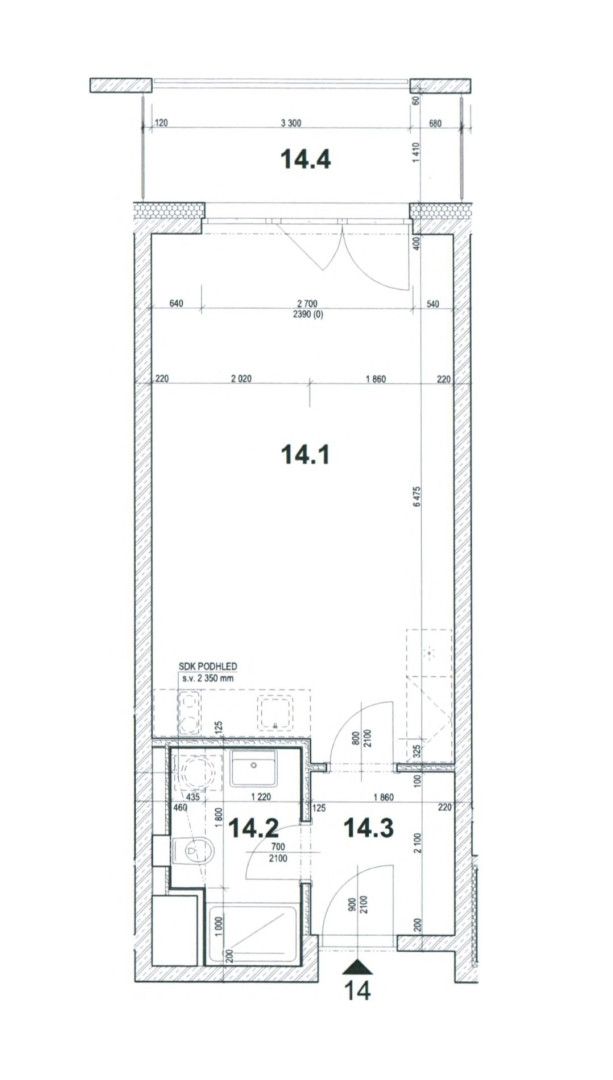 Pronájem, Byt 1+kk, Praha