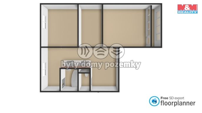 Prodej, Byt 3+1, Chomutov