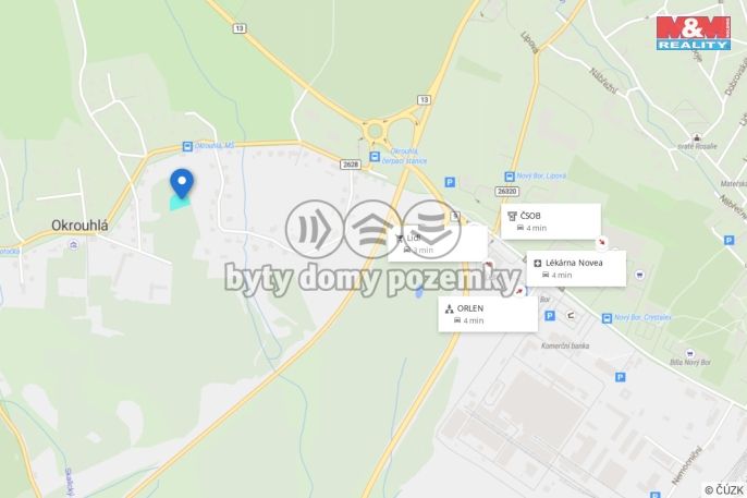 Prodej, Pozemek k bydlení, Okrouhlá