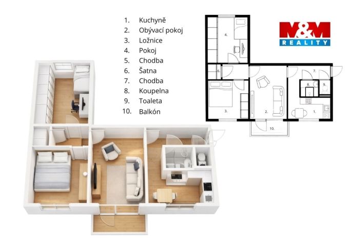 Prodej, Byt 3+1, Uničov