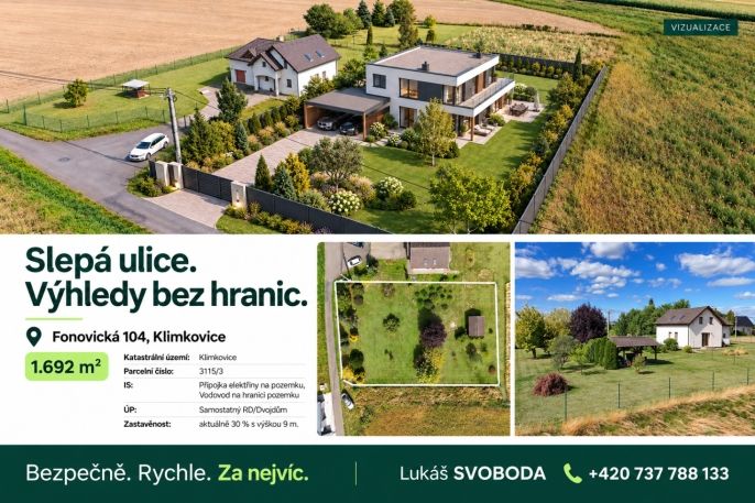 Prodej, Pozemek k bydlení, Klimkovice