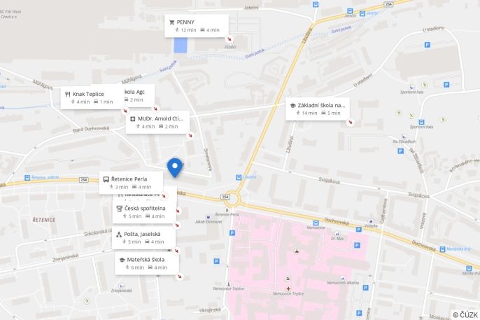 Pronájem, Byt 2+1, Teplice
