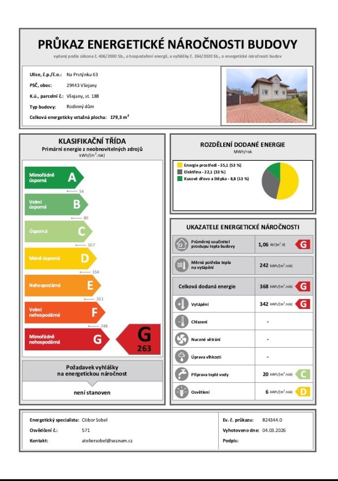 Prodej, Rodinný dům, Všejany