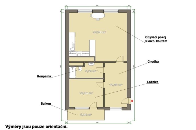 Pronájem, Byt 2+kk, Plzeň